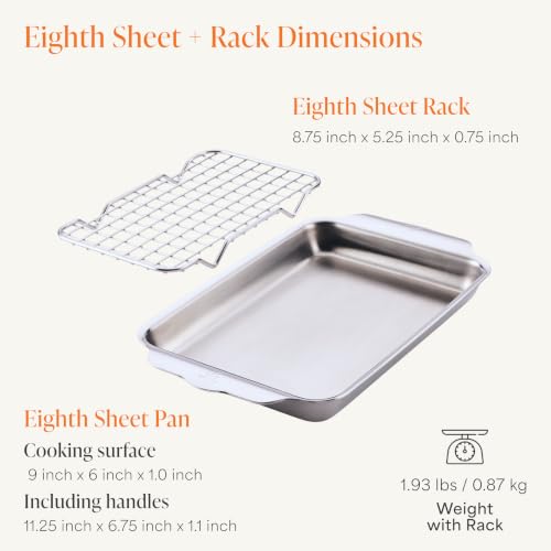 Hestan OvenBond Provisions Mini Eighth Sheet Pan & Rack Set - size: Mini-Eighth – 6x9 inch