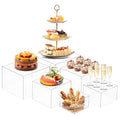 6 PCS Buffet Risers, Large Food Risers for Buffet Table, Dessert Display - color: Transparent, size: 10" 9" 8" 7" 6" 5"