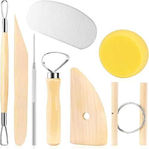 LINPHCEY 8Pcs Clay Sculpting Tools Set Perfect for Polymer Air Dry Modeling Clay Beginners & Professionals Ideal for DIY Pottery & Ceramics Tools for Clay Sculpey Sculpting & Crafting - color: 9PCS/SET