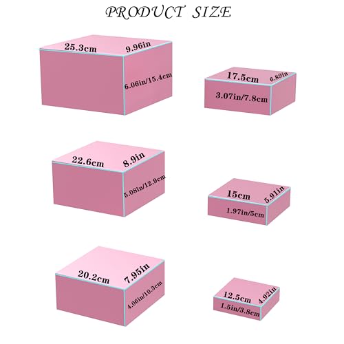 6 Pcs Metal Buffet Risers, Large Food Display Stands for Table - color: Pink, size: 6P-Square(5IN to 10 IN)