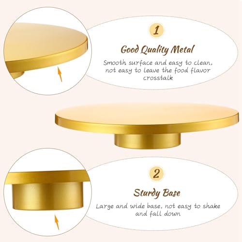 Wenqik 16 Inch Gold Cake Stand Metal with Knife Spatula Set - color: Gold, size: 16 Inch