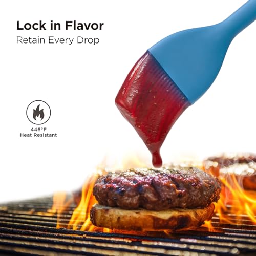 Kitchen Mama WaltzGrip Platinum Silicone Basting Pastry Brush, Blue - color: Blue