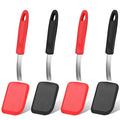 Gejoy 4 Pcs Silicone Turner Nonstick Flexible, Red, Black - color: Red, Black