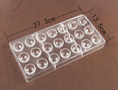Round Clear Polycarbonate Chocolate Mold, 21-Piece Candy Making Tray - color: Round candy mold
