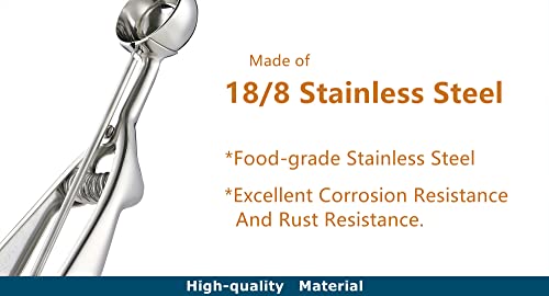Solula-Stainless-Small-Cookie-Scoop, Food-grade 18/8 Stainless Steel, Easy Squeeze Handle, Size 60 - size: #60 (1.0 Tbsp)