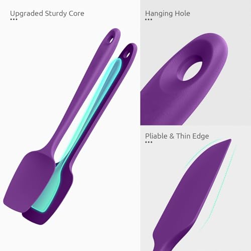 U-Taste 600ºF Heat Resistant Silicone Spatulas for Cooking, 4Pcs/Purple - color: Purple