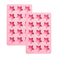 2-Pack Star Shape Candy & Chocolate Silicone Mold, Pink, Non-Stick - size: Star