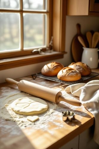 Rolling Pin for Baking Pizza Dough Non-Stick Dough Roller with Handles 18 Inches Long Baking Rolling Pin for Pizza, Fondant, Crust, Cookie & More - size: Pack of 6