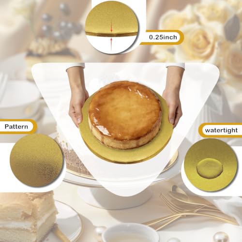 12 Pcs 12 Inch Gold Cake Drums - 1/4 Inch Thick Cake Boards Round, Sturdy Greaseproof Disposable Cake Circles for Tiered Cakes, Wedding & Birthday Baking Supplies - color: Gold, size: 12 inch