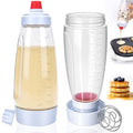 2PCS Pancake Batter Dispenser Bottles with Stainless Steel wire whisk Ball, 1000ml BPA-Free Pancake Squeeze Bottle Ideal for Pancakes Crepes Muffins Waffle Cupcakes