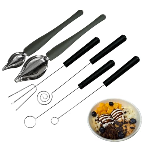 4 Candy Chocolate Dipping Fork + 2 Culinary Drawing Decorating Spoon Set - size: 4 Chocolate Dipping Tools+2 Decorating Spoon