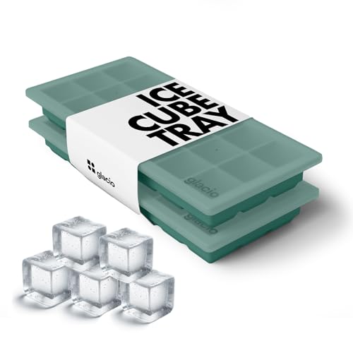 Ice Cube Tray with Lids, Small Silicone Molds for Cocktails & Drinks - color: Green
