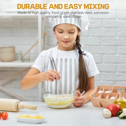 NileHome Stainless Steel Whisk Set 8" + 10" Semi-Automatic Rotary - color: Silver-set, size: 2 Piece