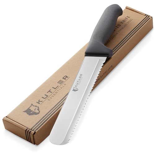 KUTLER Professional 8-Inch Bread Knife and Cake Slicer with Serrated Edge - Ultra-Sharp Stainless Steel Cutlery - size: 8"