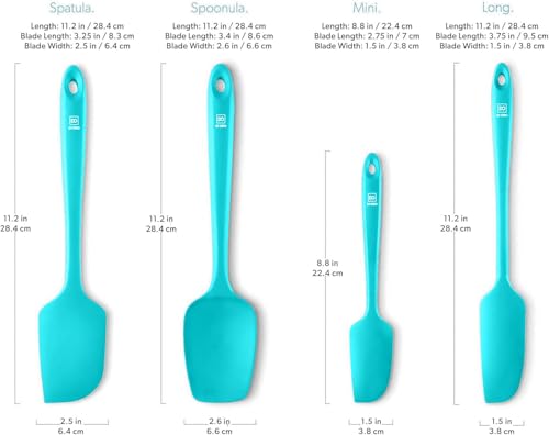 DI ORO Silicone Spatula Set - 600F Heat Resistant, 4-Pc Teal - color: Teal