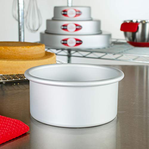 Fat Daddio's Anodized Aluminum Round Cake Pans, 2 Piece Set, 6 x 3 Inch - size: 6 x 3 Inch, Set of 2, style: 3" Depth