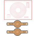3 PCS Silicone Baking Mat Set：Bread Slings with Long Handles + 28"x20" Pastry Mat Non-Stick Reusable Sourdough Baking Supplies,Easy Clean, Kitchen Accessories