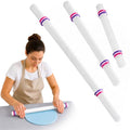 Bakerpan Fondant Roller Set - 3 Rolling Pins with Thickness Guide Rings