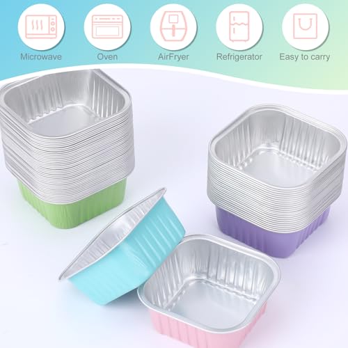424 Pack Macaron Mini Loaf Pans Set with Lid and Spoon - color: Macaron