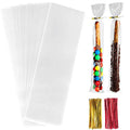 Morepack Cellophane Treat Bags 2x10 Inches 200 Pcs Pretzel Rod Bags - size: 2x10 Inch (Pack of 200)