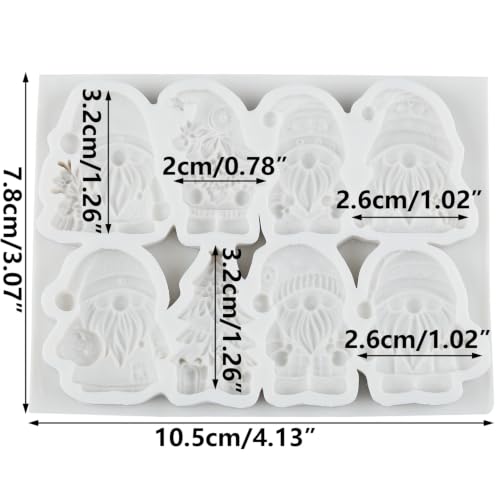 3D Christmas Gnome Fondant Mold Xmas Santa Claus Silicone Mold - color: Style G