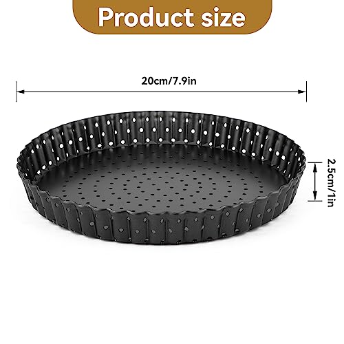 Agatige Pizza Pan with Holes for Oven, Nonstick Black Bakeware Pizza Tray with Removable Bottom Accessories for Oven Baking Supplies & Home, Kitchen, Restaurant Make Kinds of Pizzas or Pies (8in) - size: 8 in
