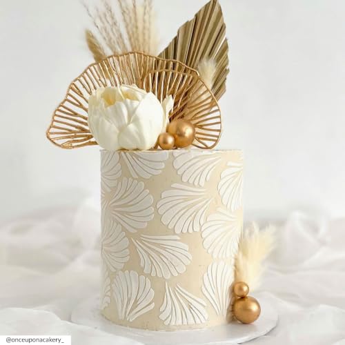 Lacupella Cake Decorating Stencil for Tall Buttercream Cake, Royal Icing, Ganache, Paint, Airbrush (Leticia) - style: LETICIA
