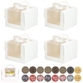 40 Pack 5x5x4 Inch Cake Boxes with Handles & Window