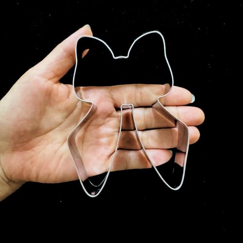 Bow Cookie Cutter with Ribbon- 4 Inch - Dishwasher Safe - Metal Cookie Cutter for Baking - Perfect for Baby Shower, Birthday, Wedding, and Holiday Cookies