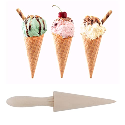 Waffle Cone Roller, Wooden Krumkake Roller, 9.1in Waffle Ice Cream Cone Roller with Ergonomic Handle for Baking Enthusiasts to Make Cones, Waffles and Other Desserts