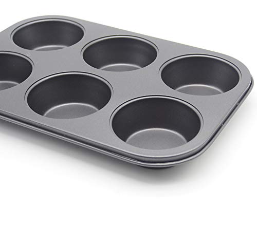 Muffin Pan 6 Cup Cupcake Baking Pan High Carbon Steel Muffin Tin - size: 1pc 6-cups pan