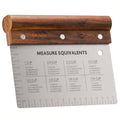 7" Large Bench Scraper with Wood Grip, Dough Cutter for Bread & Food