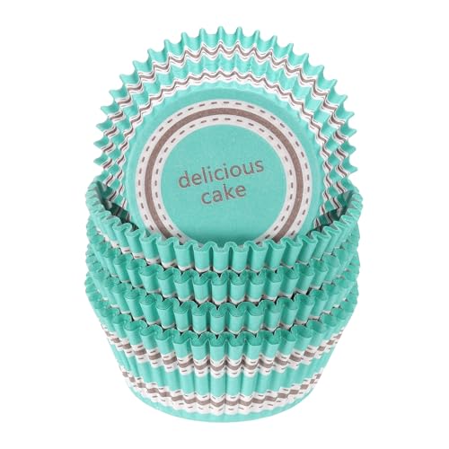 HARFINGTON 100 Count Cupcake Liners Cupcake Cups Blue Brown - color: Blue Brown