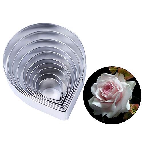 10 Pcs Austin Rose Cutter Set 2 Pcs Rose Petals Shape Silicone Fondant Mold - color: Rose Set(12pcs)