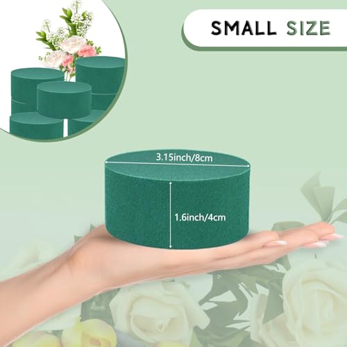 4Pcs Floral Foam Round SUPKING 3.15" Small Green Wet Dry Flower Foam Blocks Florist Plant Foam for Artificial and Fresh Flower Arrangement - size: 3.15 inch