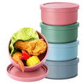 4 Pcs 24 Fl oz Silicone Food Containers with Lids, Leakproof Lunch