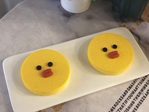 homEdge 6-Cavity Disc Shape Silicone Mold, 3 Packs Disc Cake, Gustard, Resin Coaster, Tart, Handmade Soap Molds-Brown