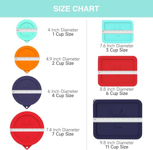 SOPHICO 11 Cup Silicone Replacement Rectangle Lids for Pyrex Glass 7212-PC - color: Mint-1pack