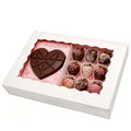 30Pcs Cookie Boxes 14x10x2.5in Auto-popup, White Dessert Cajas Para Postres with Window for Bakery, Treat, Chocolate Covered Strawberries, Macaroon, Donuts, Pies, Cookies, Muffins, Pastries