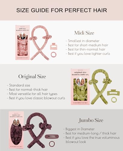 Midi Satin Heatless Curls Overnight Curling Rod Set - color: MIDI Mulberry