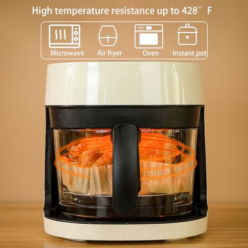 200Pcs Air Fryer Disposable Paper Liner, 8 Inch Round Non-Stick Air Fryer Liners Parchment Paper for 5-8 QT Air Fryer Baking Roasting Microwave - size: 8"Round