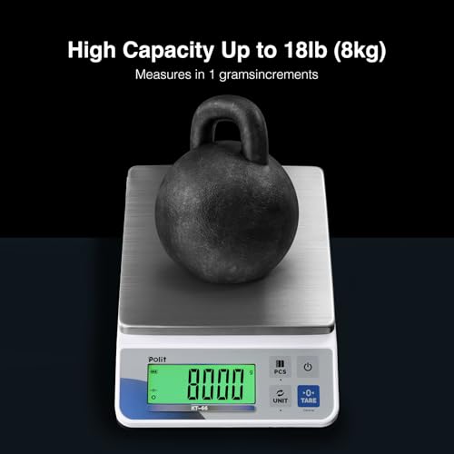 Polit Digital Kitchen Scale 18lb/8kg, 0.5g Food Scale for Baking - size: 18lb/8Kg