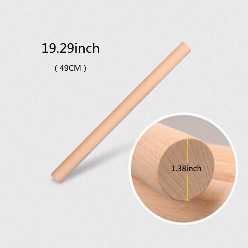 Long Rolling Pin,19.29×1.38inch/49×3.5cm - size: 19.29x1.38 in
