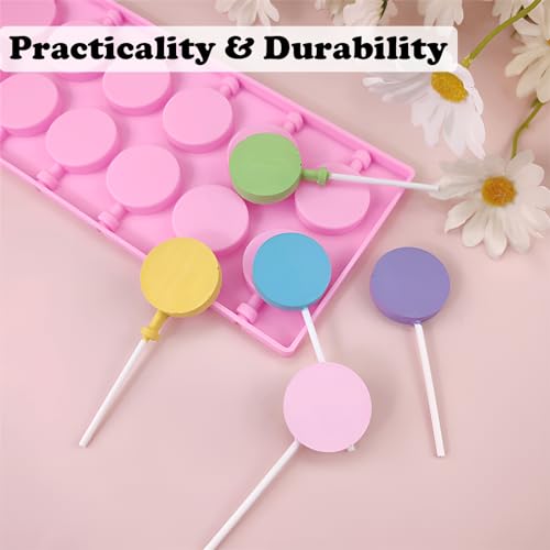 4 Pack Silicone Lollipop Molds with 100 Sticks, Bags, Gold Ties