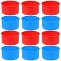 12pcs Silicone Cake Mold Baking Round Cake Molds 4 Inch Non-Stick Baking Pan Kitchen Silicone Cake Molds for Baking(Red, Blue, 4inch) - color: Red,Blue