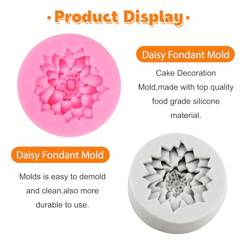 3D Chrysanthemum Silicone Mold Flower Fondant Cake Molds Set Of 2 - color: Style H