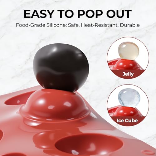 Semi Sphere Silicone Molds, Sphere Chocolate Mold 15-Cavity Small Half Sphere Round Silicone Molds for Making Jelly, Cake, Chocolates Bombs 2 Pack - color: 1.6" Small: 2 PCS, size: Semi Sphere