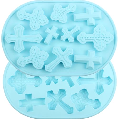 10 Cavity Cross Silicone Candy Molds Set Of 2