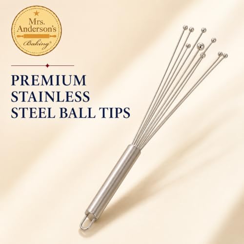 Mrs. Anderson's Baking Stainless Steel Ball Whisk, Flexible Wire Design For Whisking Eggs, Sauces, Dressings, And Desserts - style: Ball Whisk