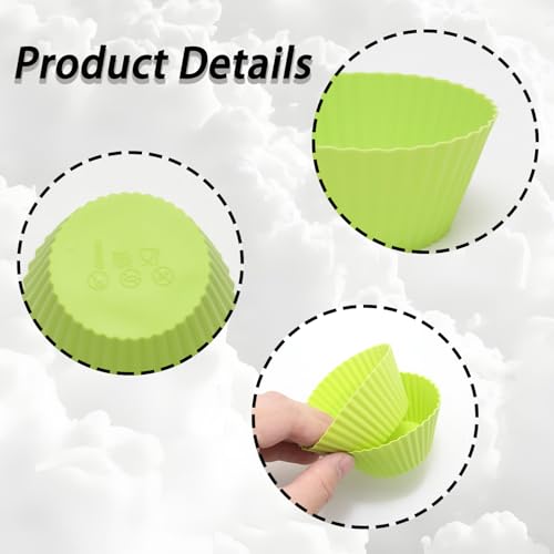 12 Pack Silicone Baking Cups, Reusable Muffin Liners Non-Stick Cupcake Molds, Small Baking Cups Truffle Cake Pan Set for Baking, Dishwasher Safe & Easy to Remove, Multicolo, Size 9 x 6 x 4.4cm - size: Pack of 12